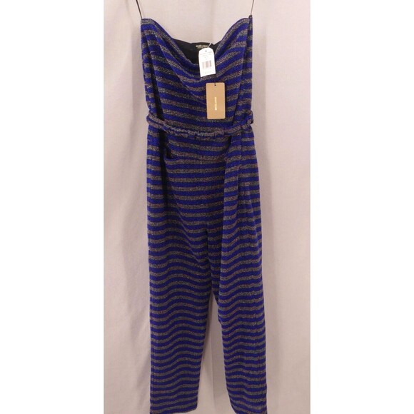 Rachel Comey XS Jumpsuit Wayne Strapless Glitter Sparkle Striped Blue NWT - Picture 2 of 11